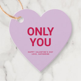 あなただけの紫ハートかわいいバレンタインデーカスタム フェイバータグ