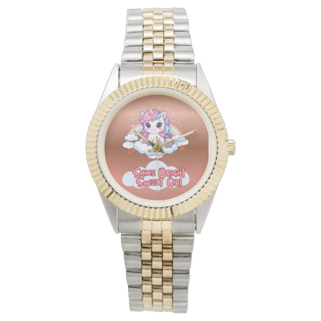 あなただけの虹になって ユニコーン かわいい  腕時計 (正面)