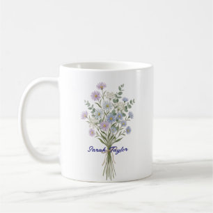 あなただけの誕生花 アスター オーダーメイド コーヒーマグカップ
