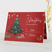 "あなただけの赤い折り紙の年賀状" カード (黄色い花)