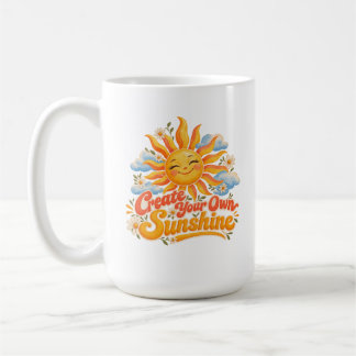 あなただけの陽気なレトロ太陽イラスト コーヒーマグカップ