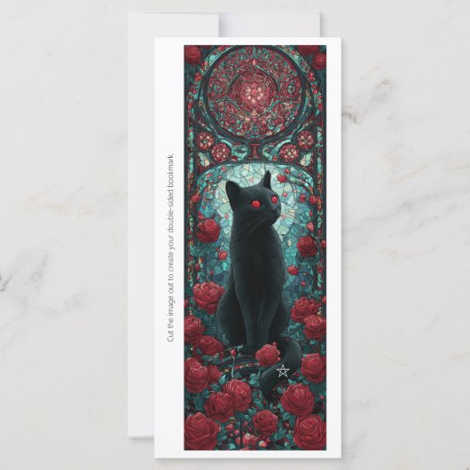 あなただけの魔法の黒猫ブックマークカードを作ろう (正面)