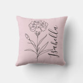 あなただけの1月の誕生花 カーネーション クッション (裏面)