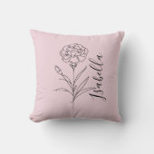 あなただけの1月の誕生花 カーネーション クッション (正面)