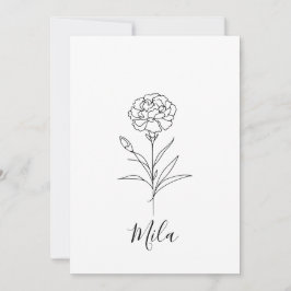 あなただけの1月の誕生花 カーネーション 招待状