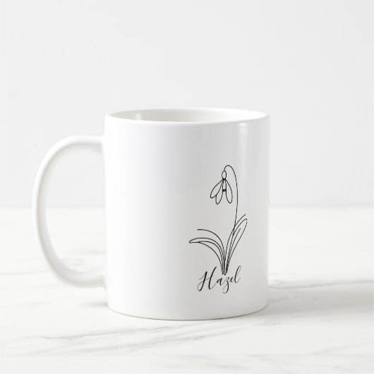 あなただけの1月の誕生花 スノードロップ コーヒーマグカップ (左)