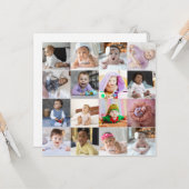 あなただけの16枚の写真コラージュを作成 カード (正面/裏面インサイチュ)