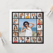 あなただけの17枚の写真コラージュを作成しよう カード (正面/裏面インサイチュ)