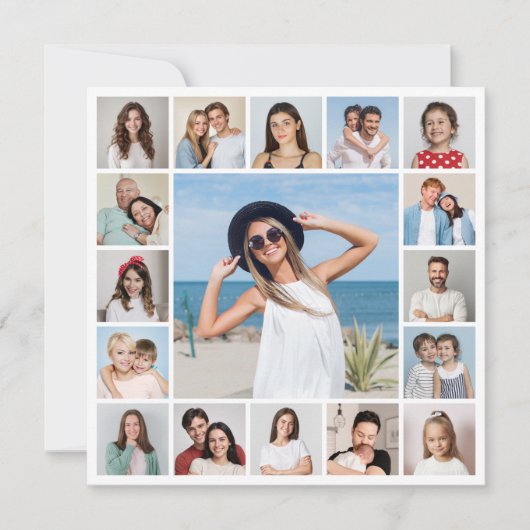 あなただけの17枚の写真コラージュを作成 カード (正面)