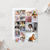 あなただけの18枚の写真コラージュをデザイン カード (正面/裏面インサイチュ)