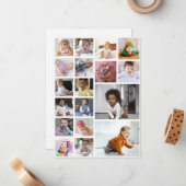 あなただけの18枚の写真コラージュをデザイン  ノートカード (正面/裏面インサイチュ)