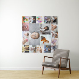 あなただけの19枚の写真コラージュを作成しよう タペストリー