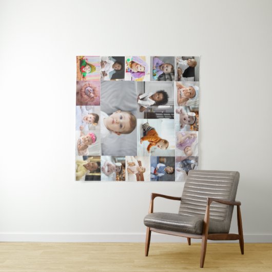 あなただけの19枚の写真コラージュを作成しよう タペストリー (インサイチュ(横))