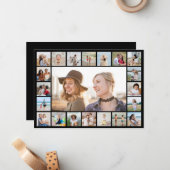 あなただけの21枚の写真コラージュを作成 編集可能な色 ノートカード (正面/裏面インサイチュ)