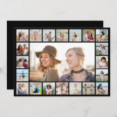 あなただけの21枚の写真コラージュを作成 編集可能な色 ノートカード (正面/裏面)