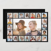 あなただけの21枚の写真コラージュを作成 編集可能な色 ノートカード (正面/裏面)