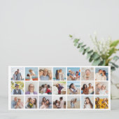 あなただけの21枚の写真コラージュを作成 編集可能な色 招待状 (スタンド正面)