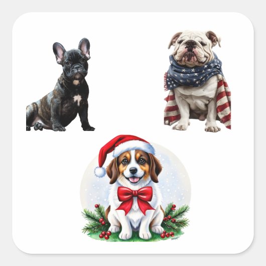 あなただけの3枚写真コラージュカスタム スクエアシール (正面)