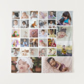 あなただけの30枚の写真コラージュをデザインしよう タペストリー (正面)