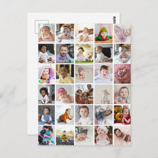 あなただけの30枚の写真コラージュをデザイン ポストカード (正面/裏面)