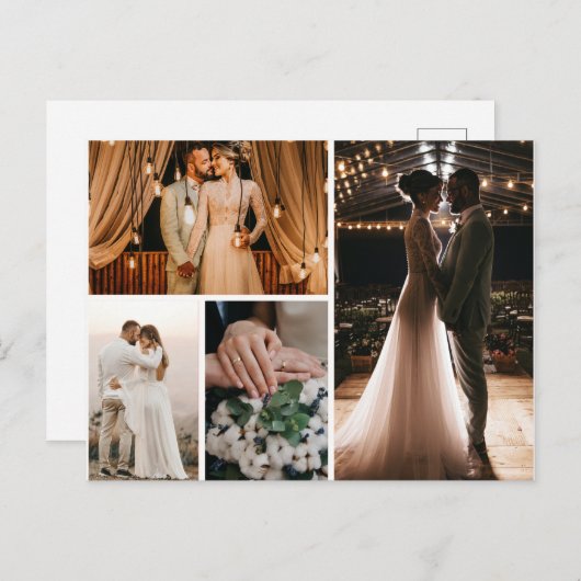 あなただけの4枚の写真のコラージュを作ろう ポストカード (正面/裏面)