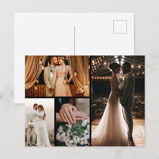 あなただけの4枚の写真の コラージュを作ろう ポストカード (正面/裏面)