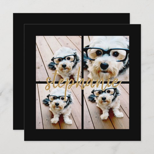 あなただけの4枚の写真の コラージュを作成 - スクリプト名 (正面/裏面)