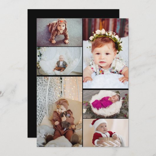 あなただけの6枚の写真の コラージュをデザイン ノートカード (正面/裏面)