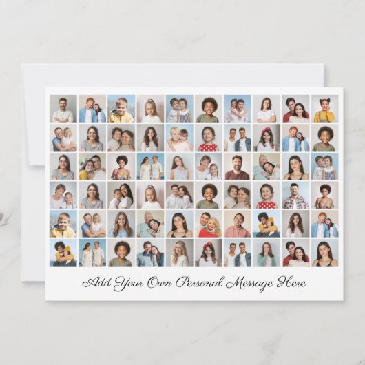 あなただけの60枚の写真コラージュを作成 - あなたのメッセージを添えて カード (正面)