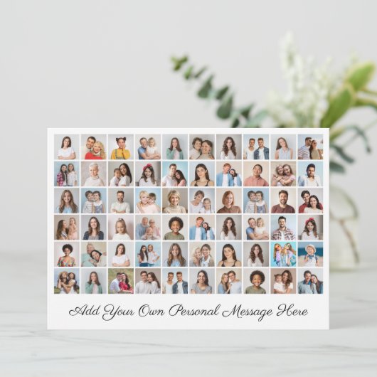 あなただけの60枚の写真コラージュを作成 - あなたのメッセージを添えて シーズンカード (スタンド正面)
