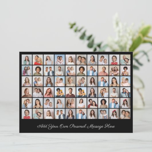 あなただけの60枚の写真コラージュを作成 - あなたのメッセージを添えて 招待状 (スタンド正面)
