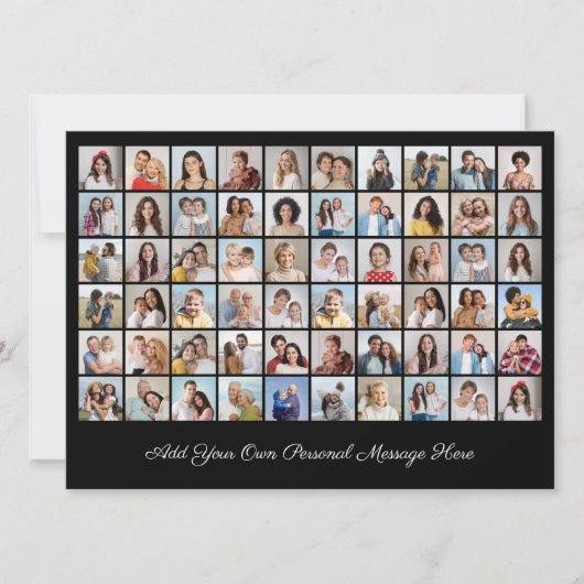 あなただけの60枚の写真コラージュを作成 - あなたのメッセージを添えて 招待状 (正面)