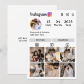 あなただけの7枚の写真コラージュをデザイン シーズンカード (正面/裏面)