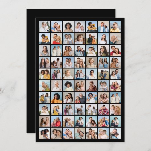 あなただけの70枚の写真コラージュを作成しよう 招待状 (正面/裏面)