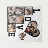 あなただけの8枚の写真の コラージュをデザインしよう タペストリー (正面(横))