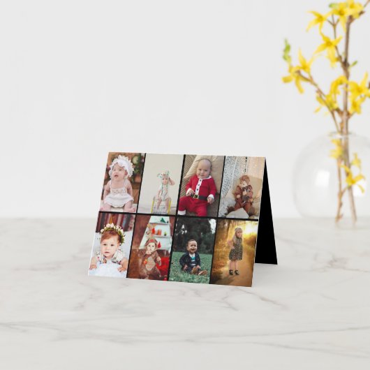 あなただけの8枚の写真の コラージュをデザイン カード (黄色い花)