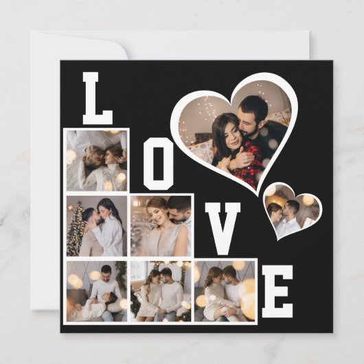 あなただけの8枚の写真コラージュをデザイン シーズンカード (正面)