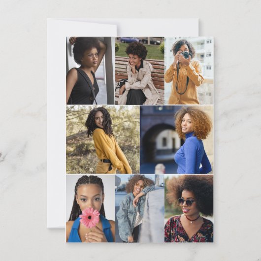 あなただけの8枚の写真コラージュをデザイン ノートカード (正面)