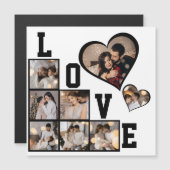 あなただけの8枚の写真コラージュをデザイン マグネット招待状 (正面/裏面)