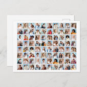 あなただけの80枚の写真を編集可能なカラーコラージュを作成 ポストカード (正面/裏面)