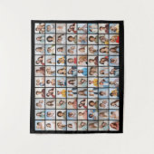 あなただけの80枚の写真コラージュを作成 編集可能な色 タペストリー (正面)