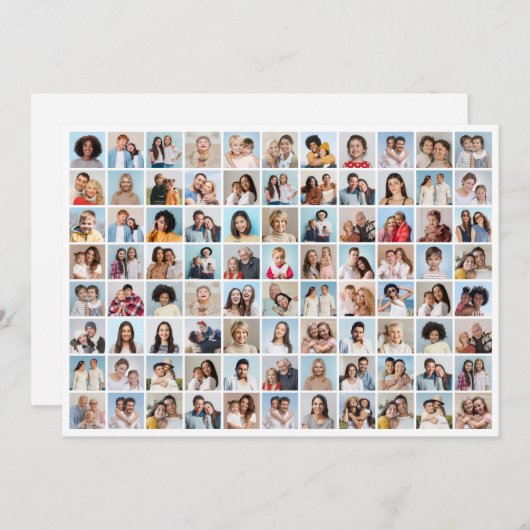 あなただけの88枚の写真コラージュを作成 招待状 (正面/裏面)