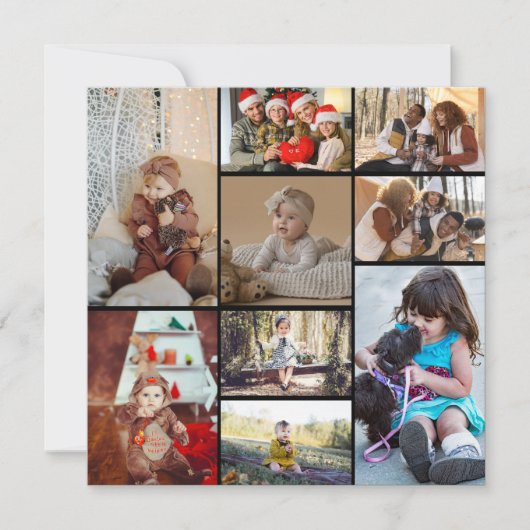 あなただけの9枚の写真コラージュを作成しましょう シーズンカード (正面)