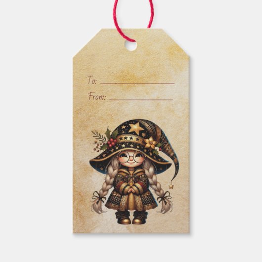 あなただけの かわいい 魔法のクリスマスノームを作ろう ギフトタグ (正面)
