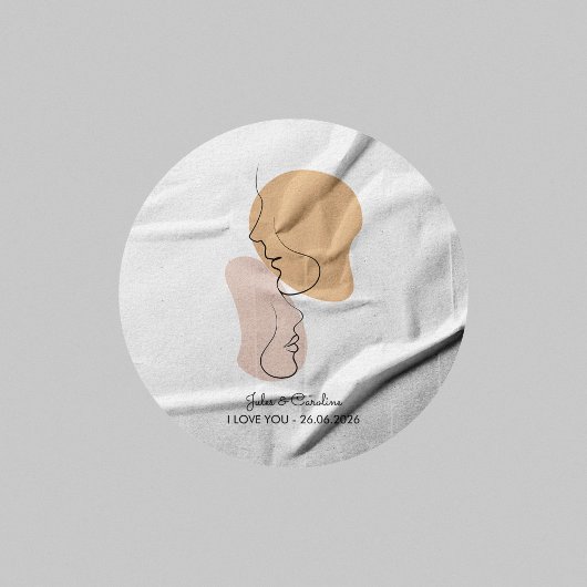 あなただけの、愛のライン、ボヘミアンスタイル、アラビア風 ラウンドシール