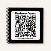 あなただけのQRコードを作成 | 黒 白 金の枠 ノートブック (正面)