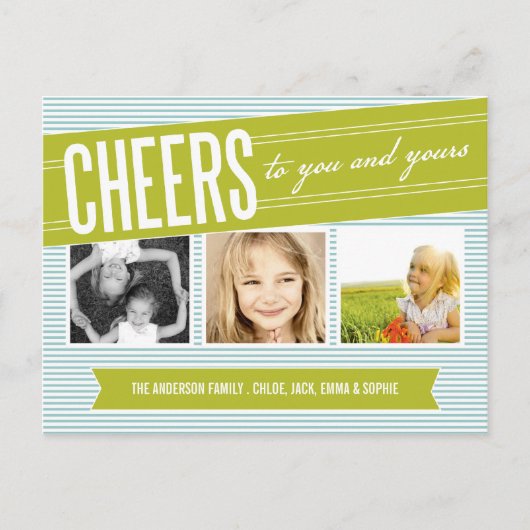 あなたとあなたの大切な人たちに乾杯 | ホリデー フォト カード (正面)