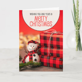 あなたとあなたの大切な人へクリスマスの挨拶 かわいい雪だるま シーズンカード