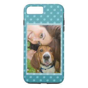 あなたとあなたの犬の写真をカスタマイズ 犬+パピー+足跡 iPhone 8 PLUS/7 PLUSケース