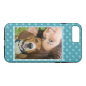 あなたとあなたの犬の写真をカスタマイズ 犬+パピー+足跡 Case-Mate iPhoneケース (裏面(横))